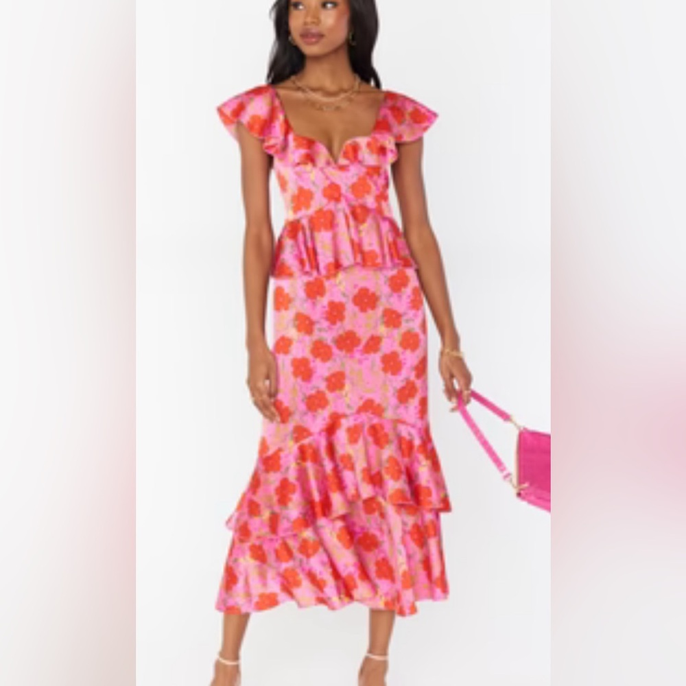 Show me your Mumu floral Reese Ruffle Pink Dress